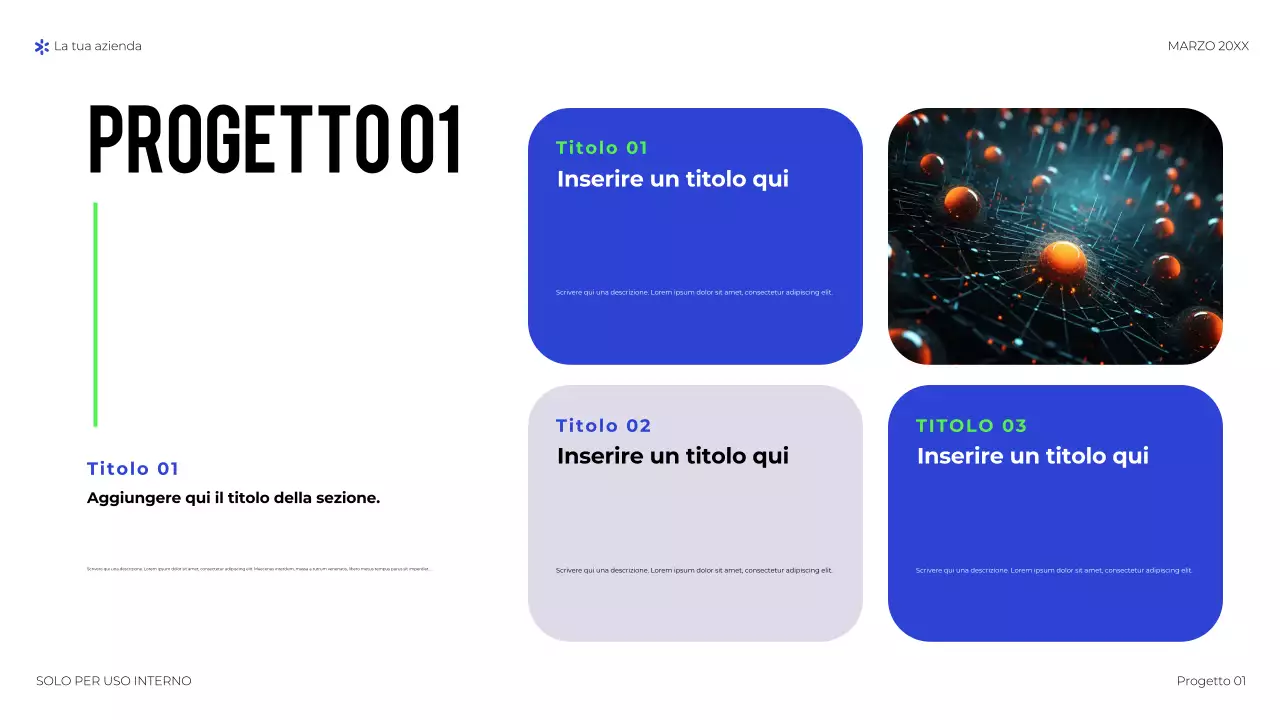 presentazione della tecnologia geometrica blu