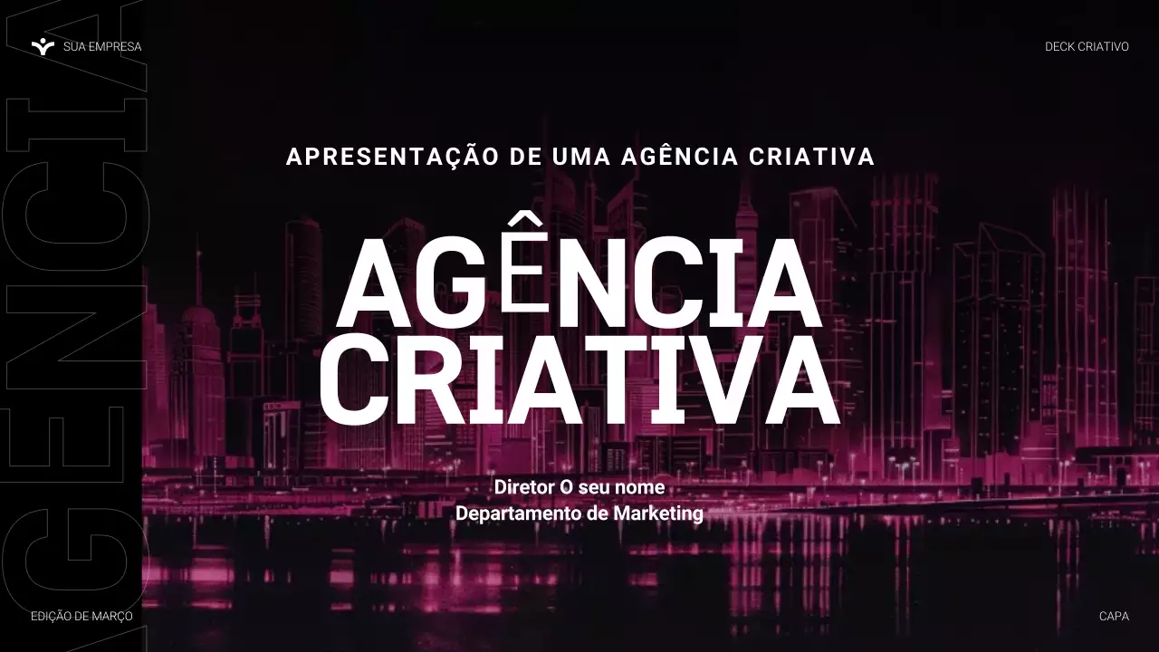 apresentação de agência moderna rosa