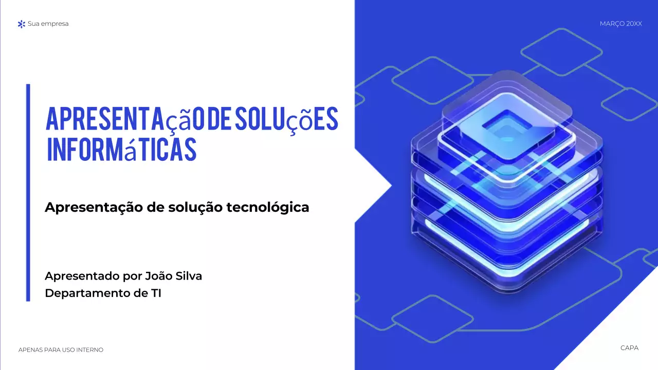 apresentação de tecnologia geométrica azul