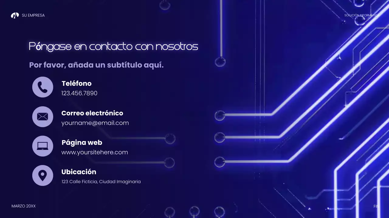 Presentación de tecnología moderna azul