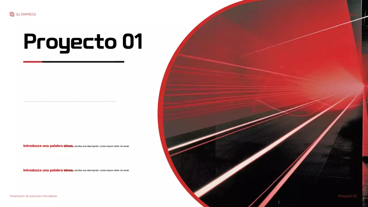 Presentación de TI moderna en rojo