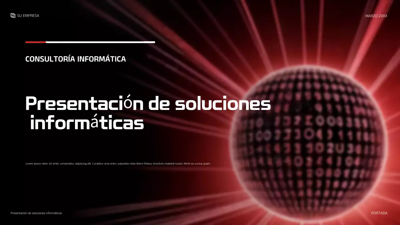 Presentación de TI moderna en rojo