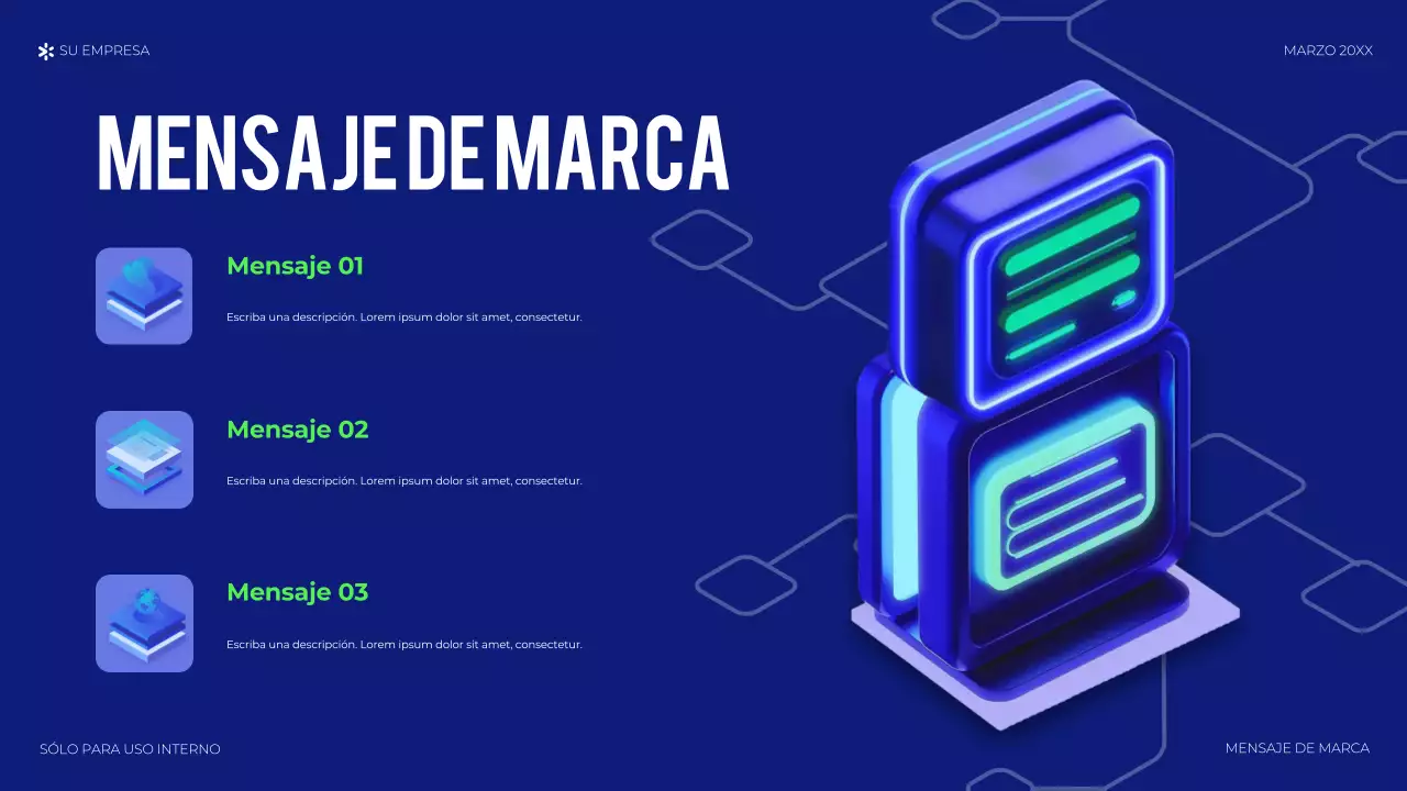 Presentación de tecnología geométrica azul