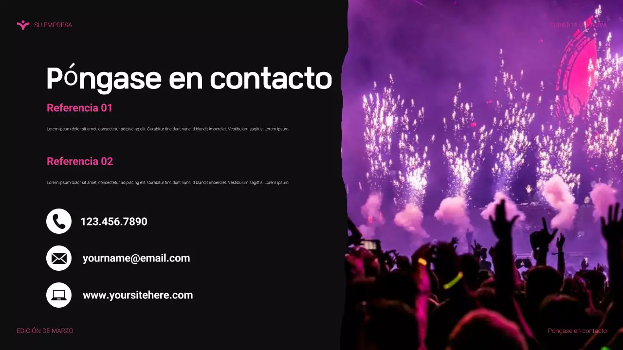 Presentación de agencia moderna en color rosa