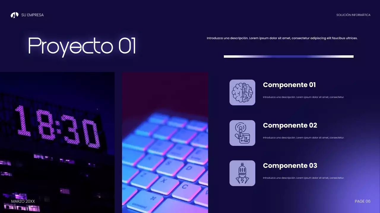 Presentación de tecnología moderna azul