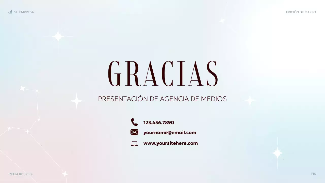 Presentación multimedia elegante en tonos pastel