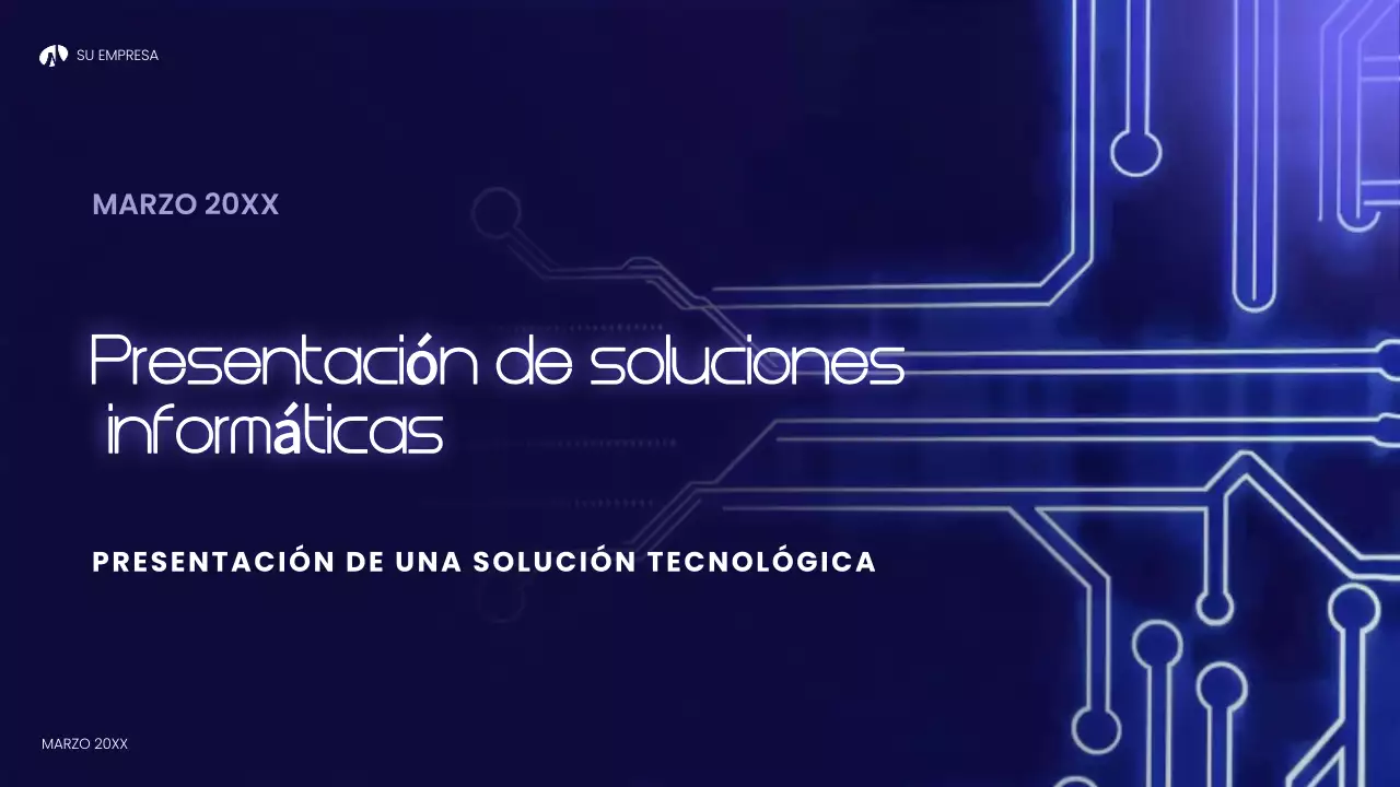 Presentación de tecnología moderna azul