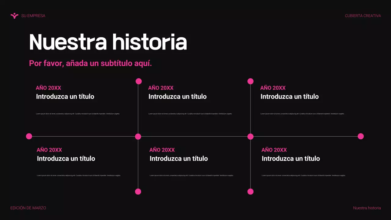 Presentación de agencia moderna en color rosa