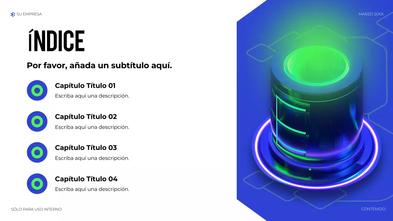 Presentación de tecnología geométrica azul