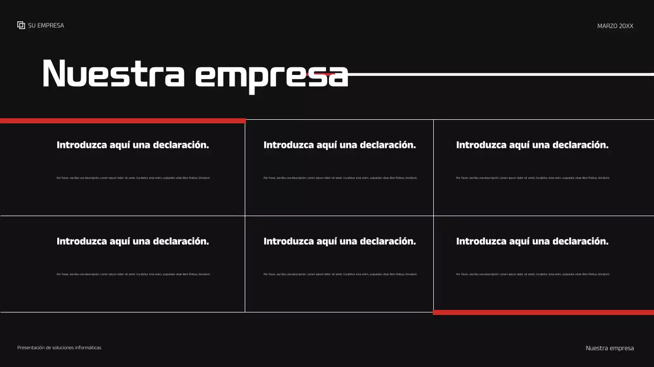 Presentación de TI moderna en rojo