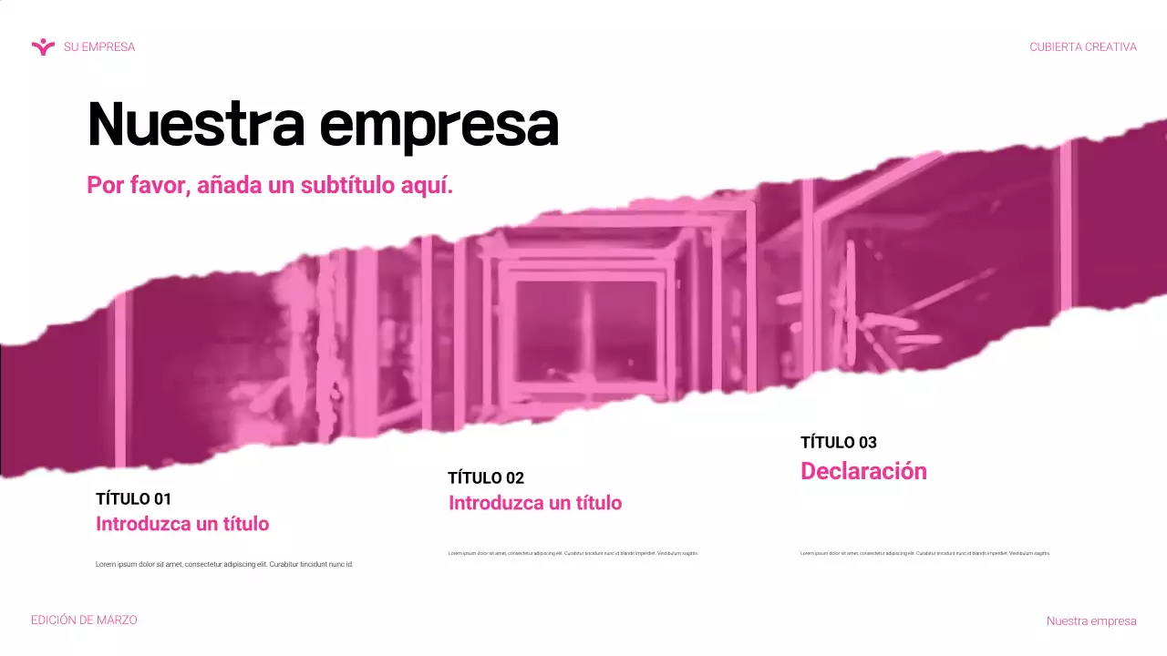 Presentación de agencia moderna en color rosa