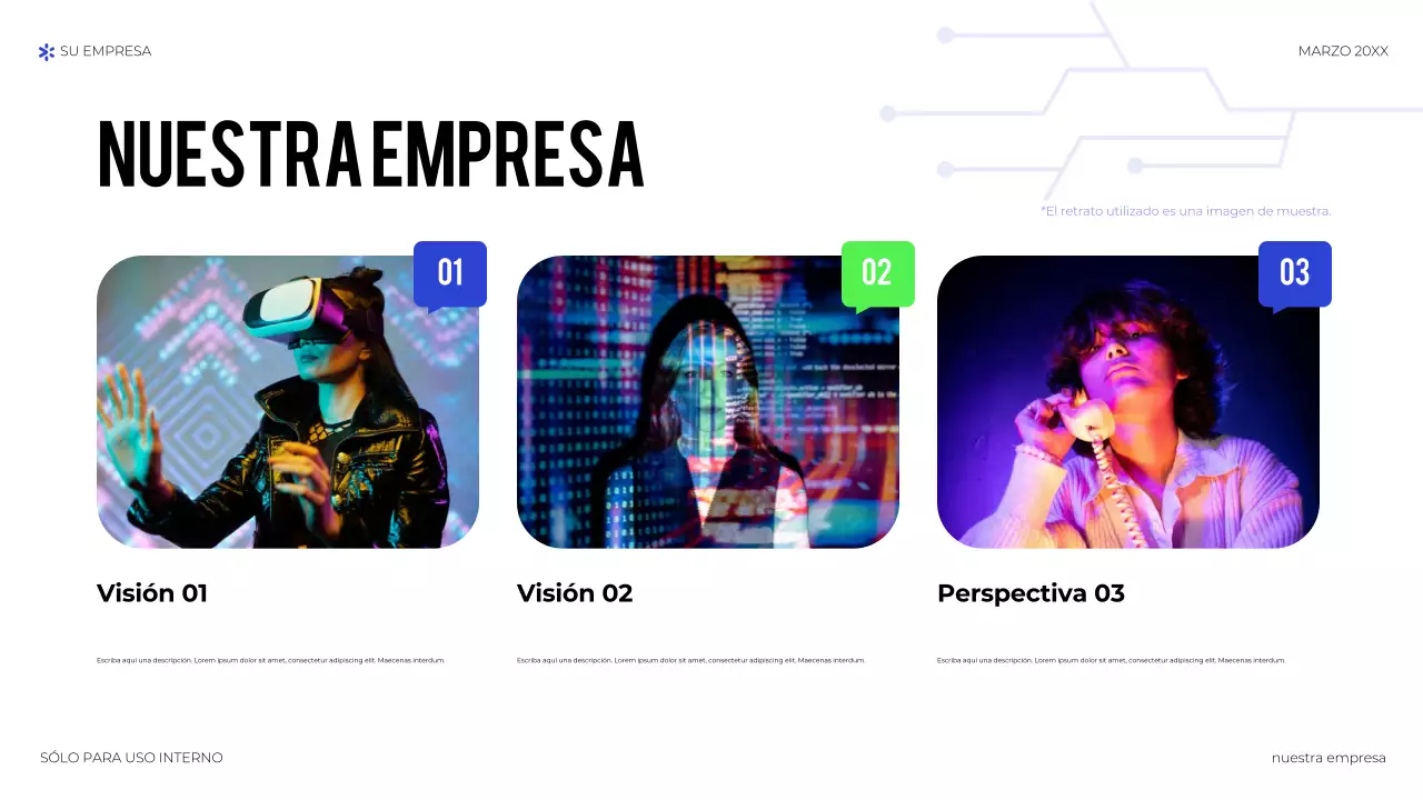 Presentación de tecnología geométrica azul