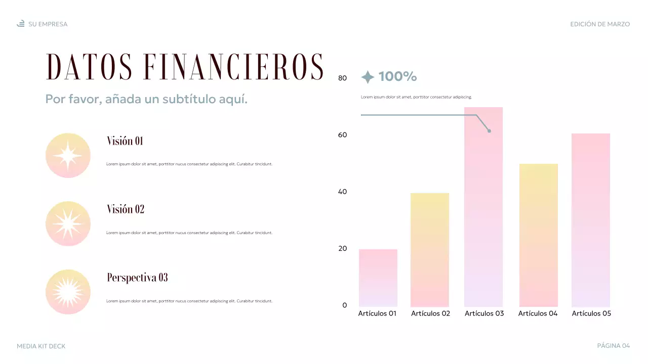 Presentación multimedia elegante en tonos pastel