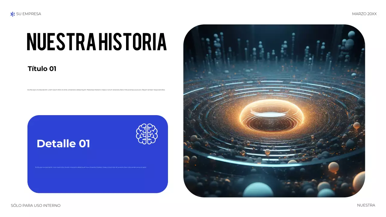 Presentación de tecnología geométrica azul