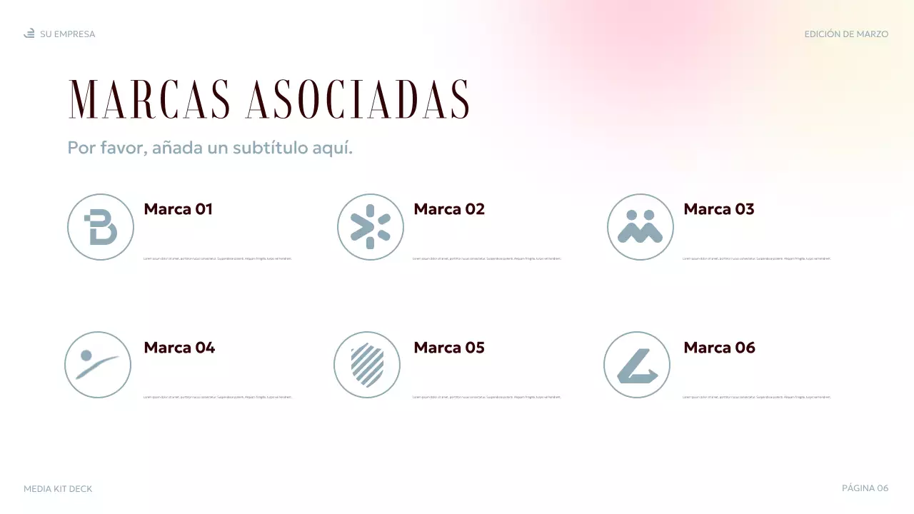 Presentación multimedia elegante en tonos pastel