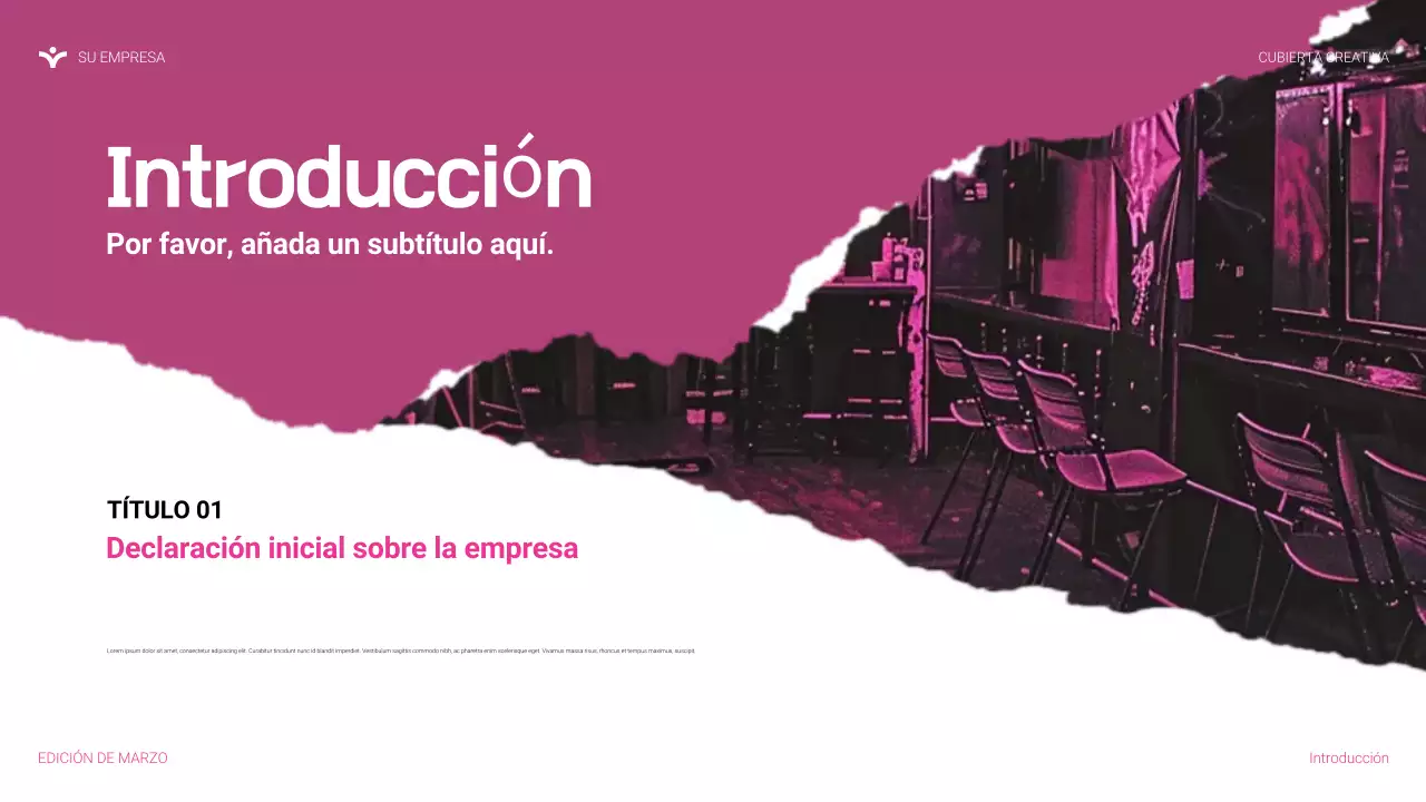 Presentación de agencia moderna en color rosa