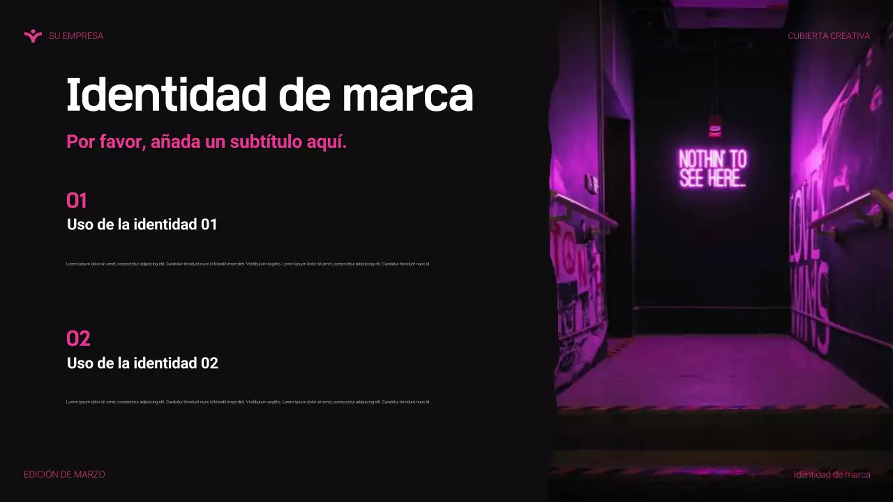 Presentación de agencia moderna en color rosa