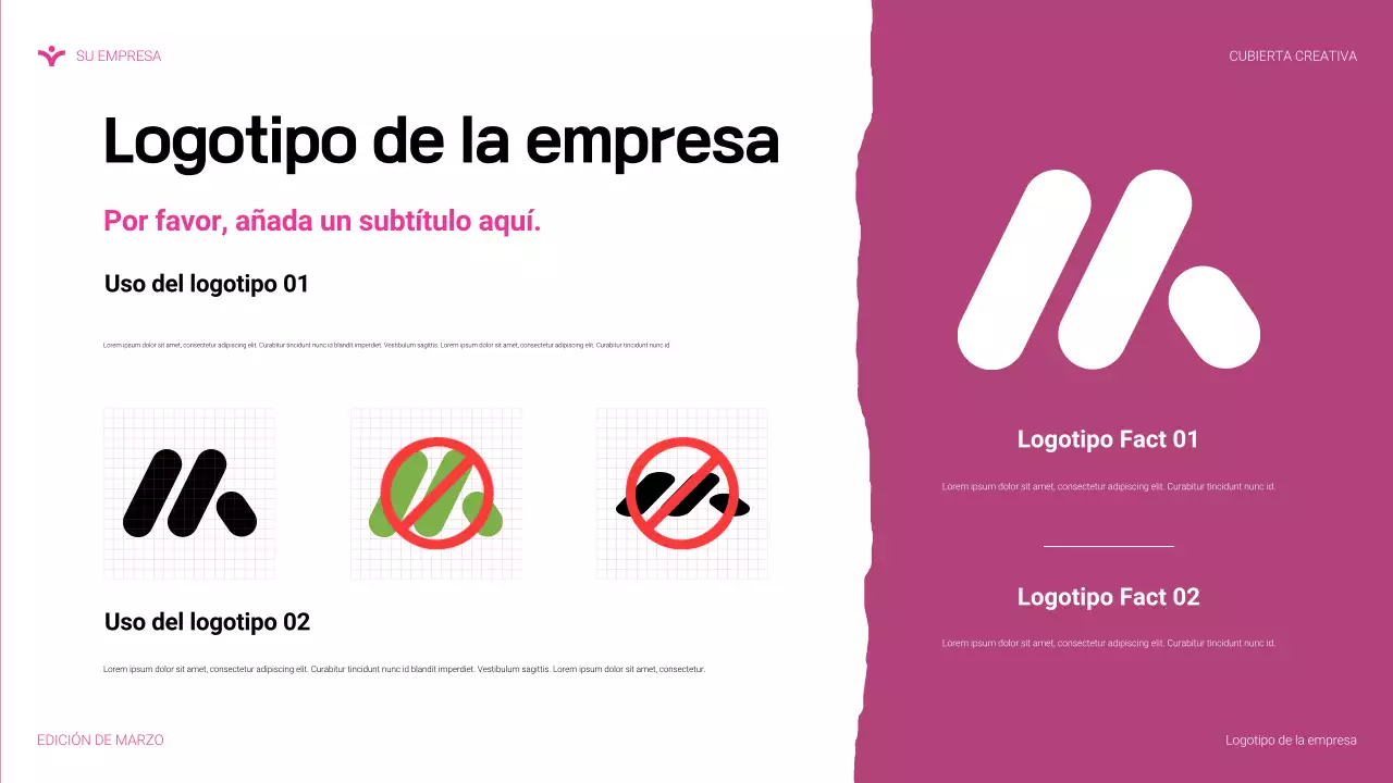 Presentación de agencia moderna en color rosa