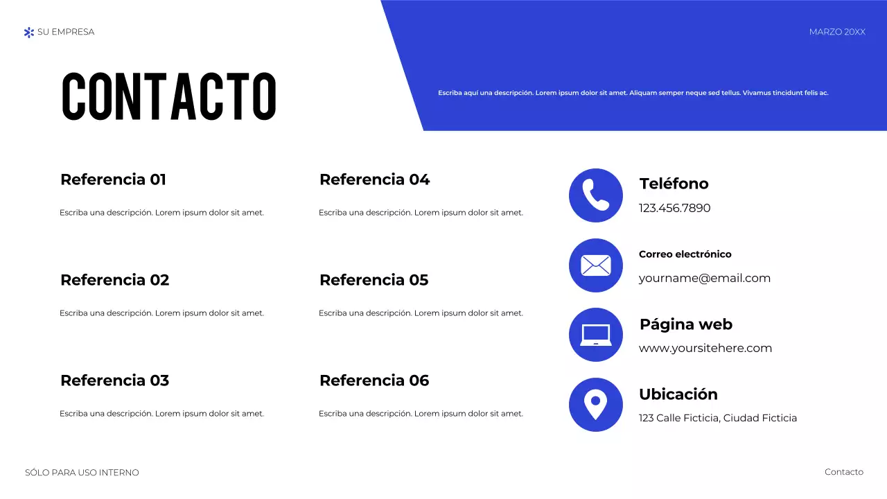 Presentación de tecnología geométrica azul