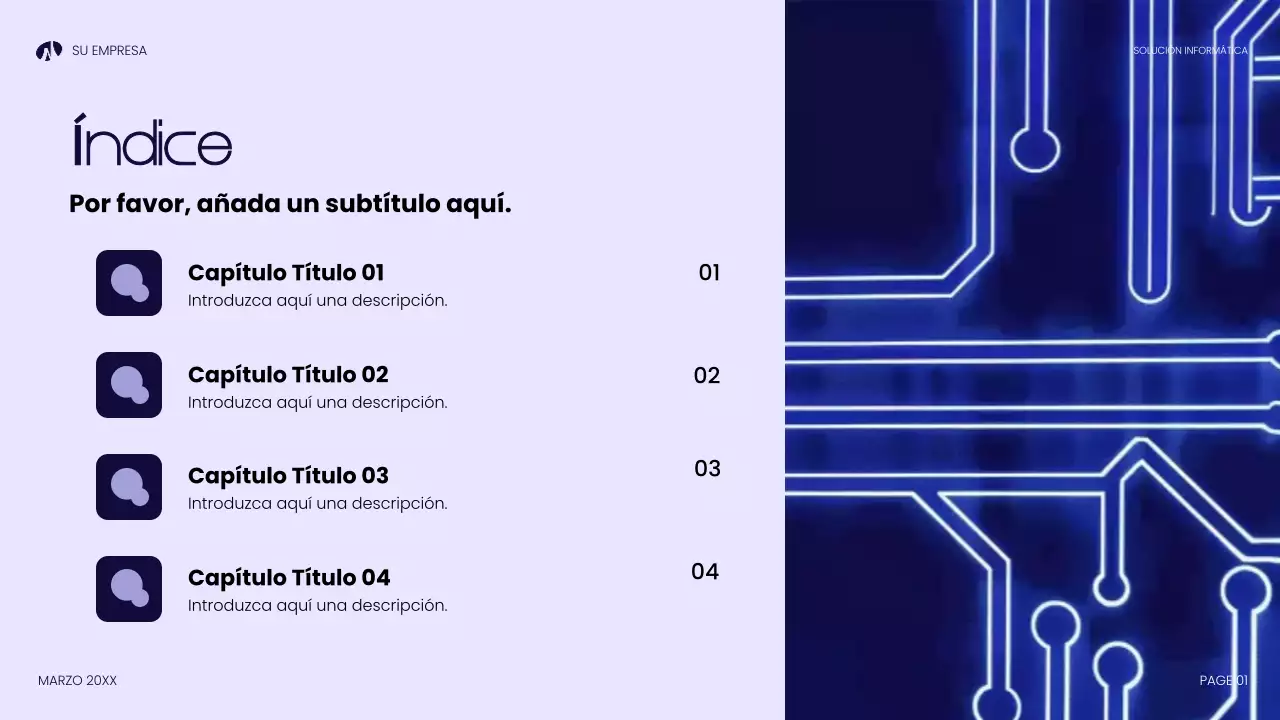 Presentación de tecnología moderna azul