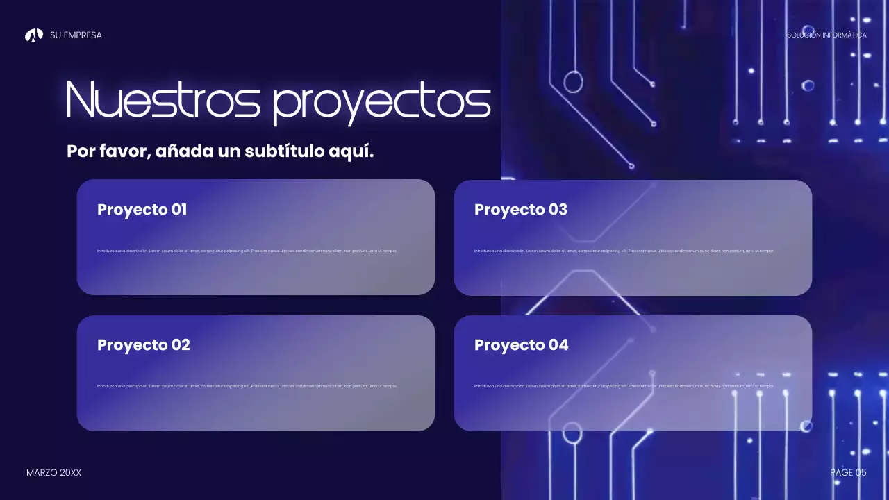 Presentación de tecnología moderna azul