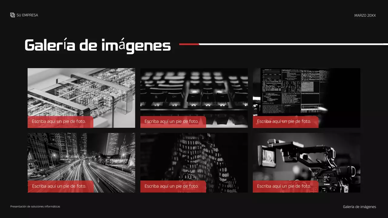 Presentación de TI moderna en rojo