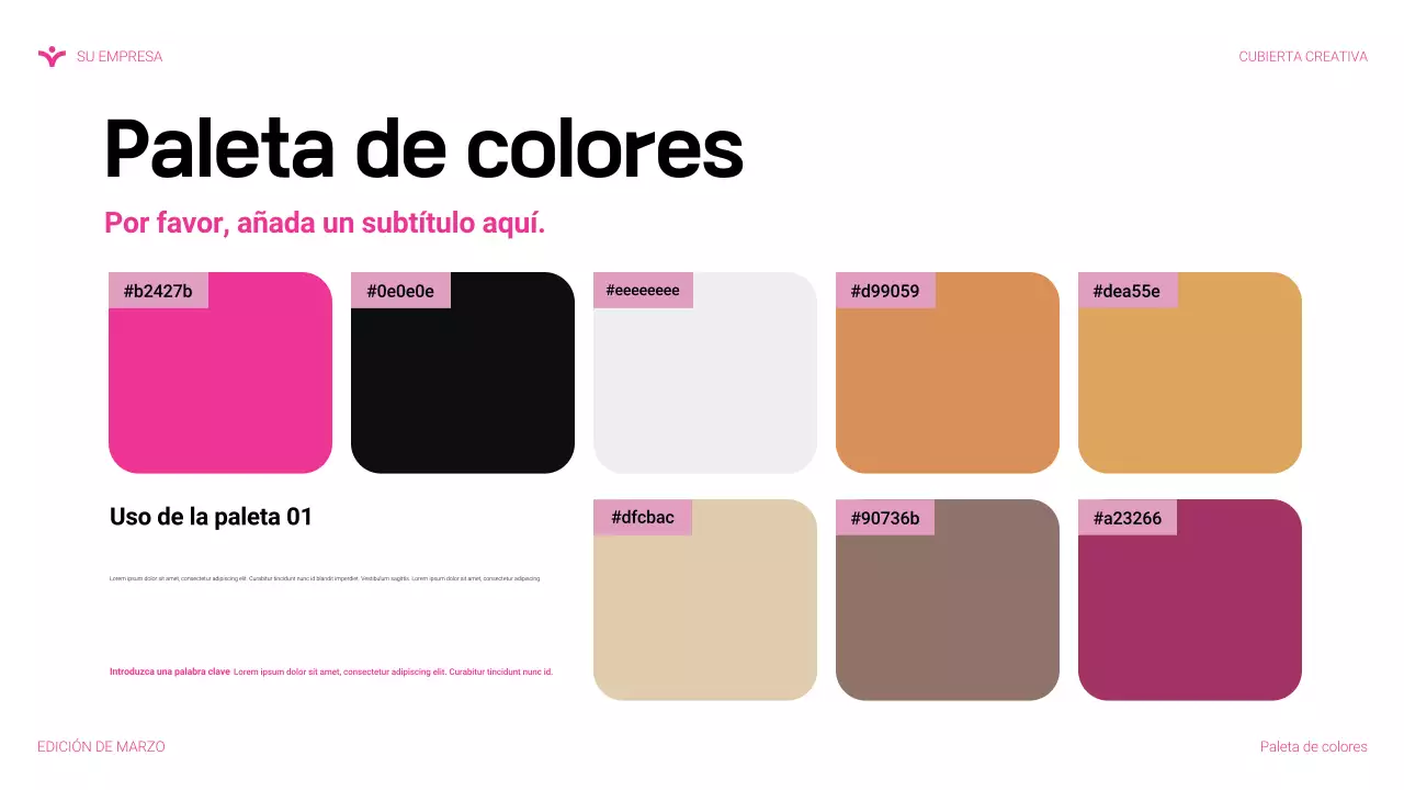 Presentación de agencia moderna en color rosa