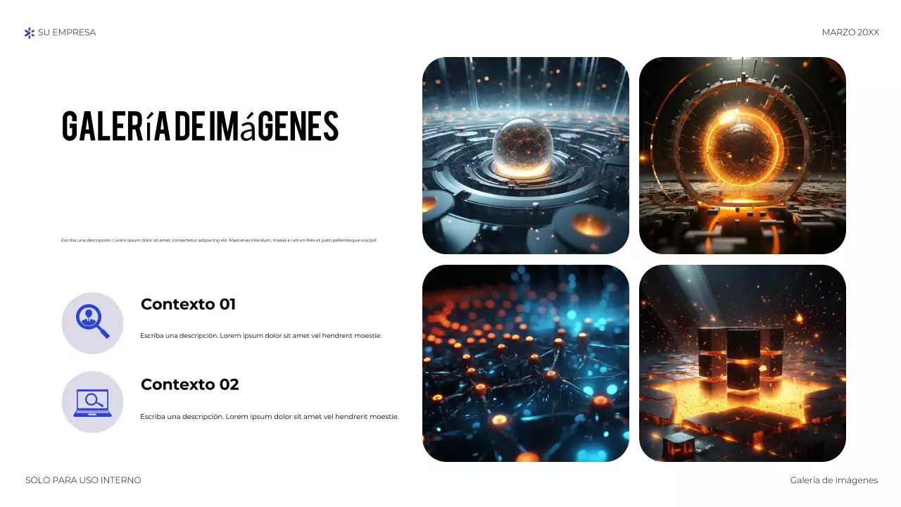 Presentación de tecnología geométrica azul