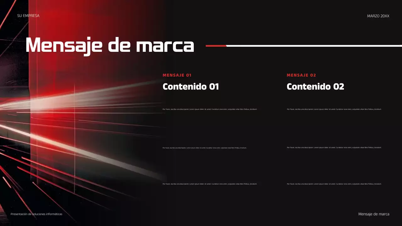 Presentación de TI moderna en rojo