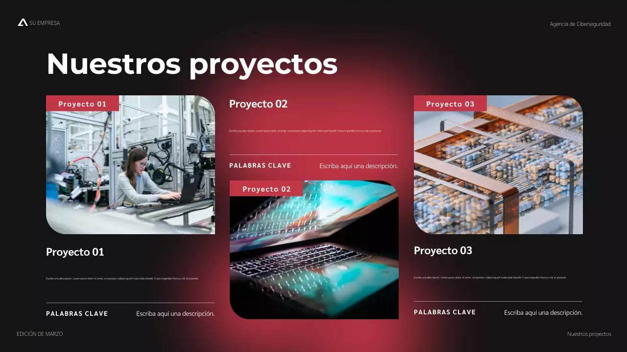 Promoción de ciberseguridad moderna en rojo