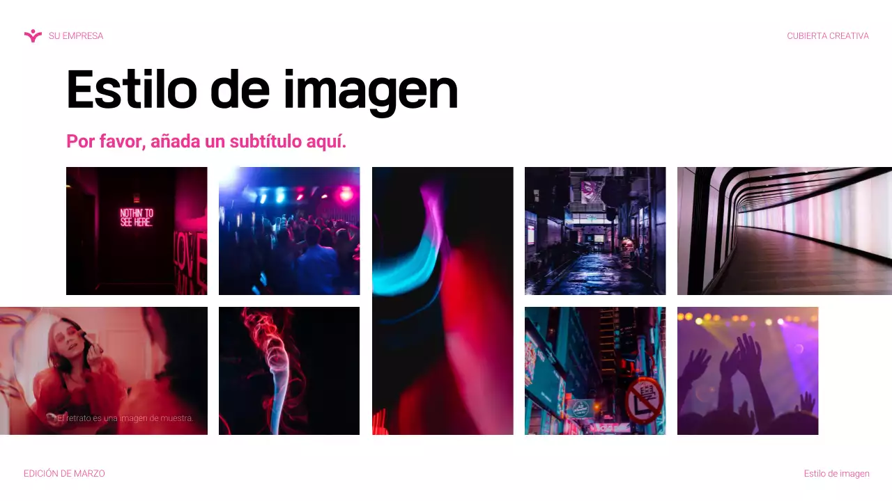 Presentación de agencia moderna en color rosa