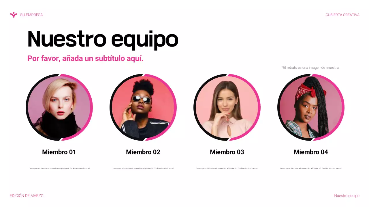 Presentación de agencia moderna en color rosa