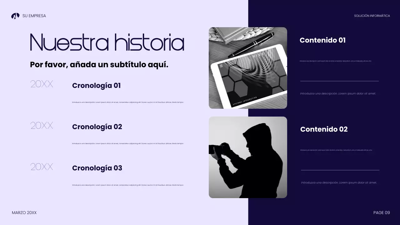 Presentación de tecnología moderna azul