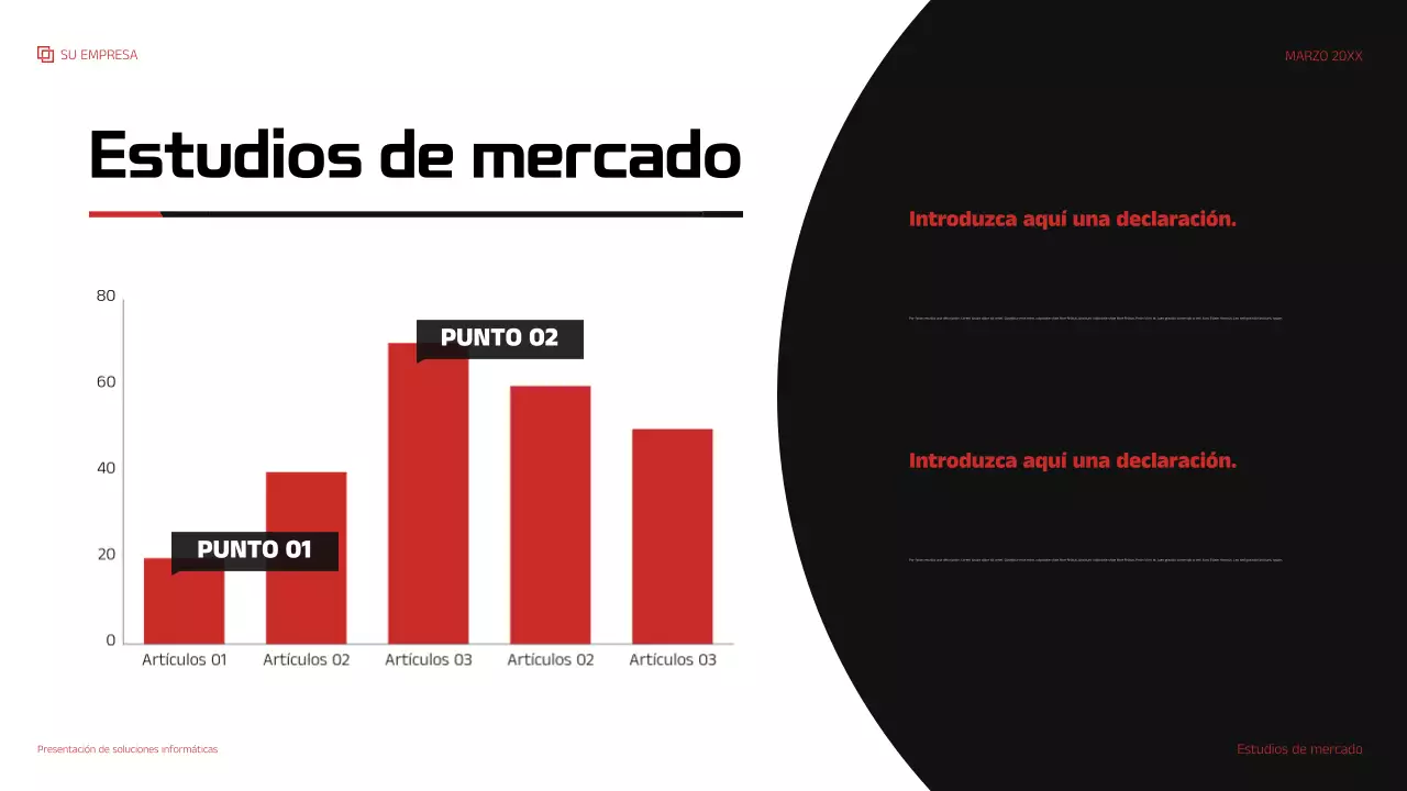 Presentación de TI moderna en rojo