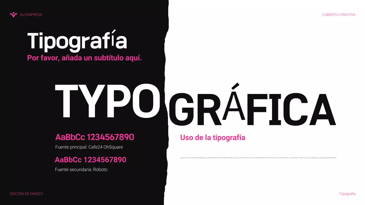 Presentación de agencia moderna en color rosa