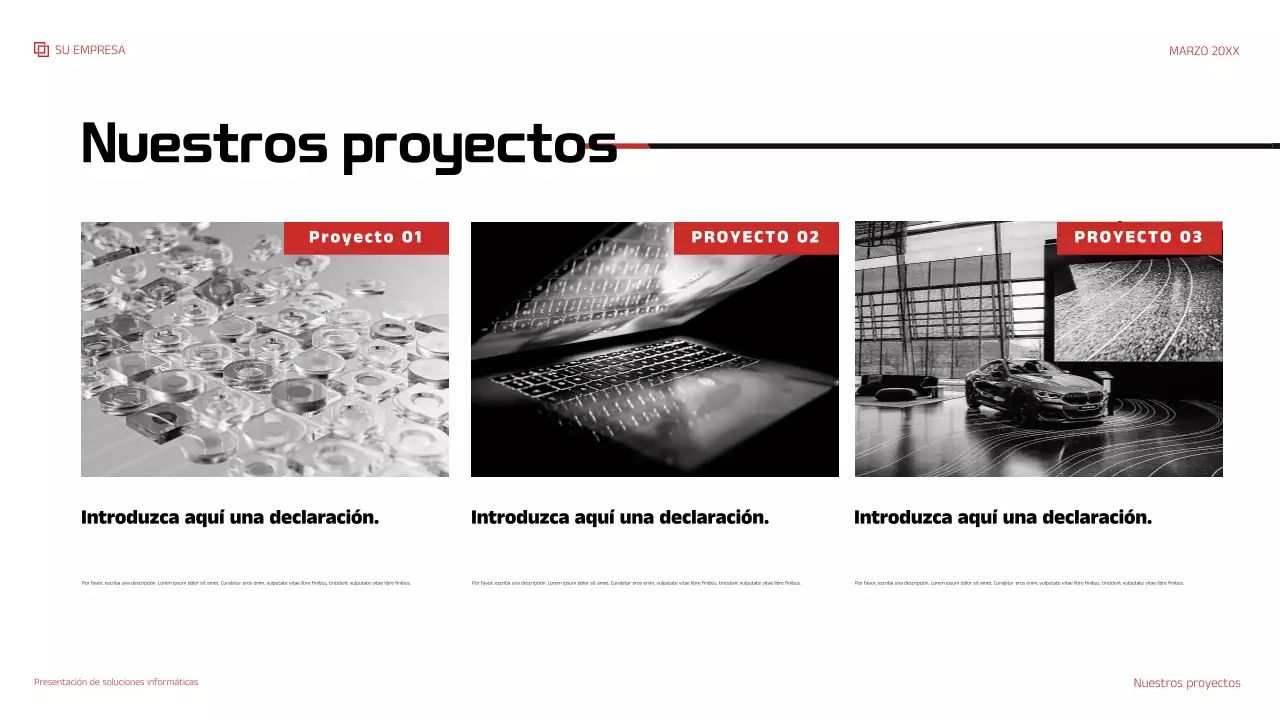 Presentación de TI moderna en rojo