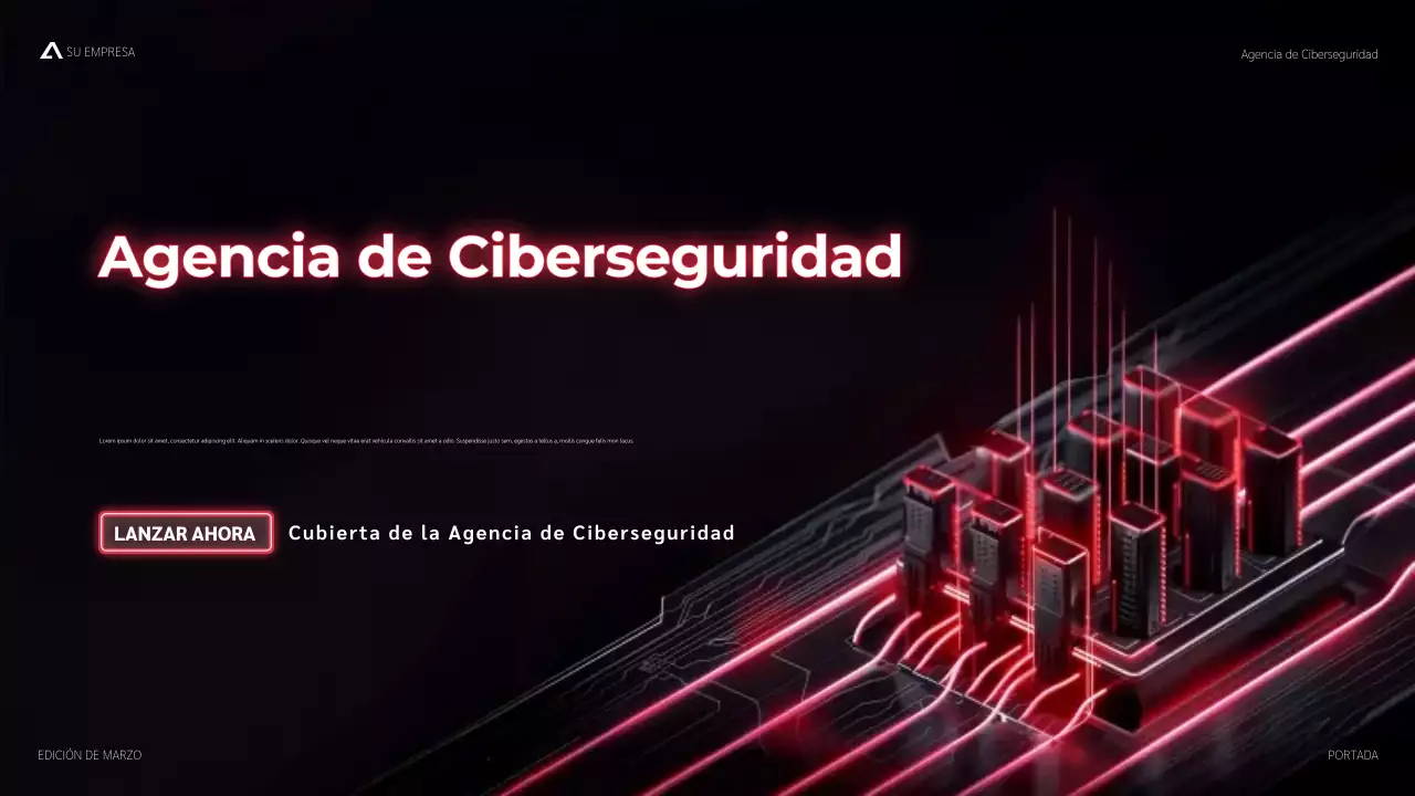 Promoción de ciberseguridad moderna en rojo
