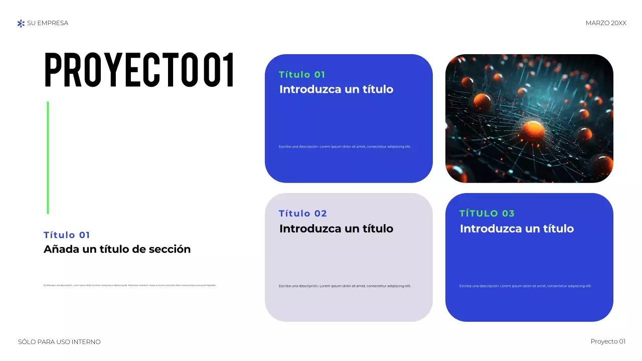 Presentación de tecnología geométrica azul
