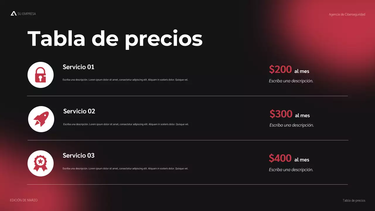 Promoción de ciberseguridad moderna en rojo