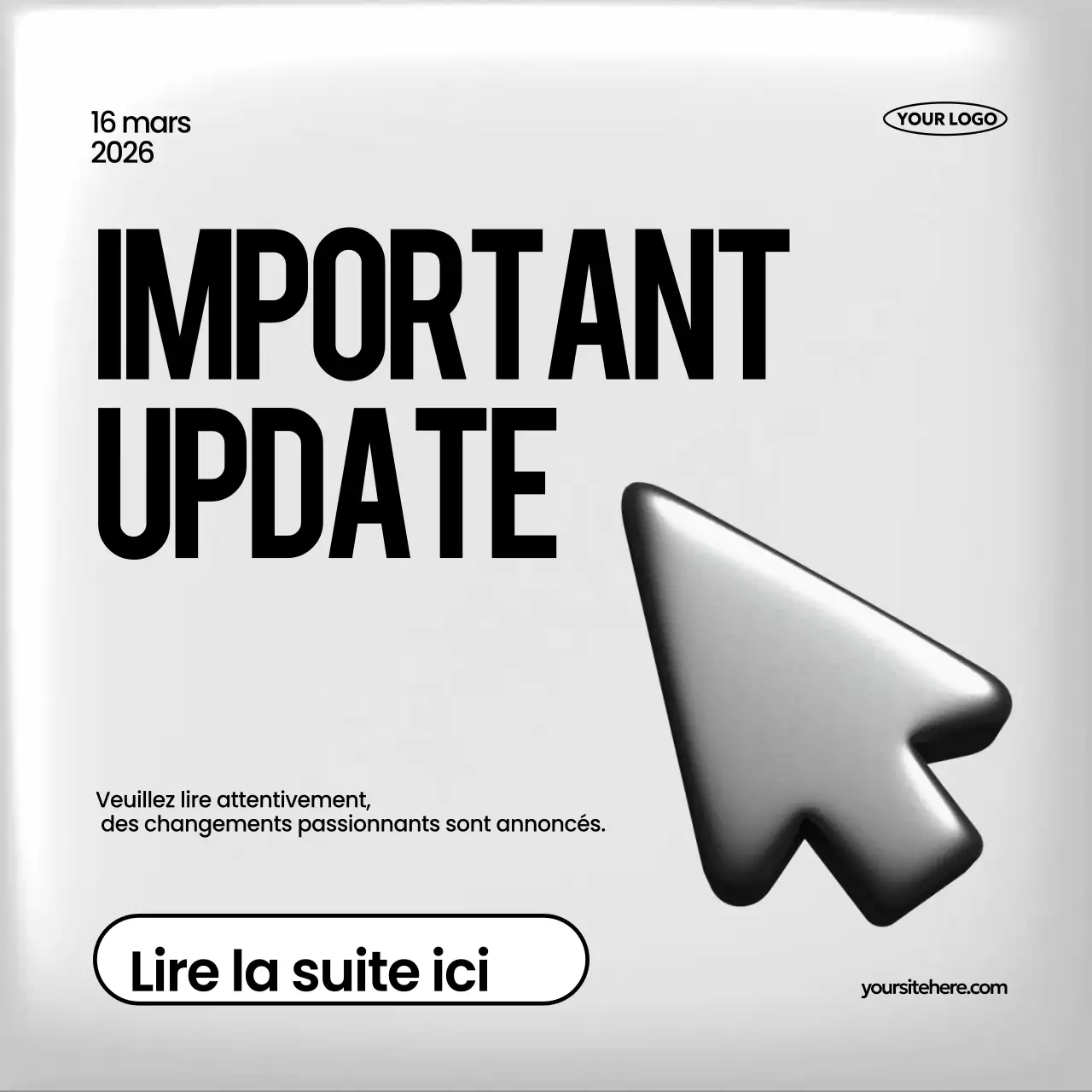 notification de mise à jour moderne argentée