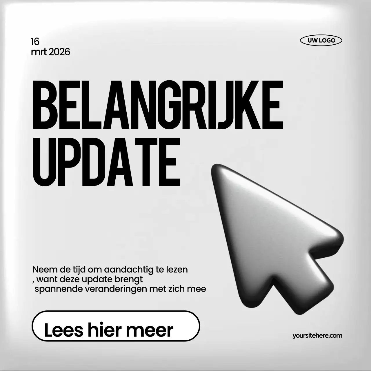 zilveren moderne updatemelding