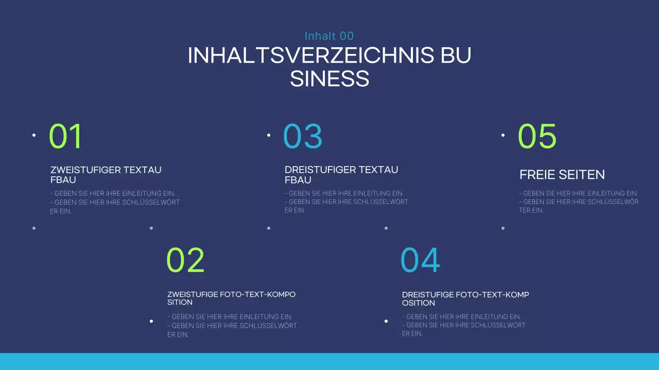 Blauer moderner Geschäftsbericht