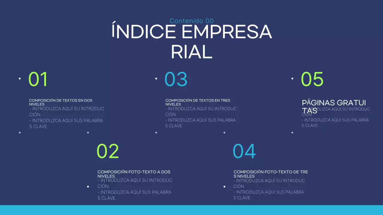 Informe de negocios moderno azul