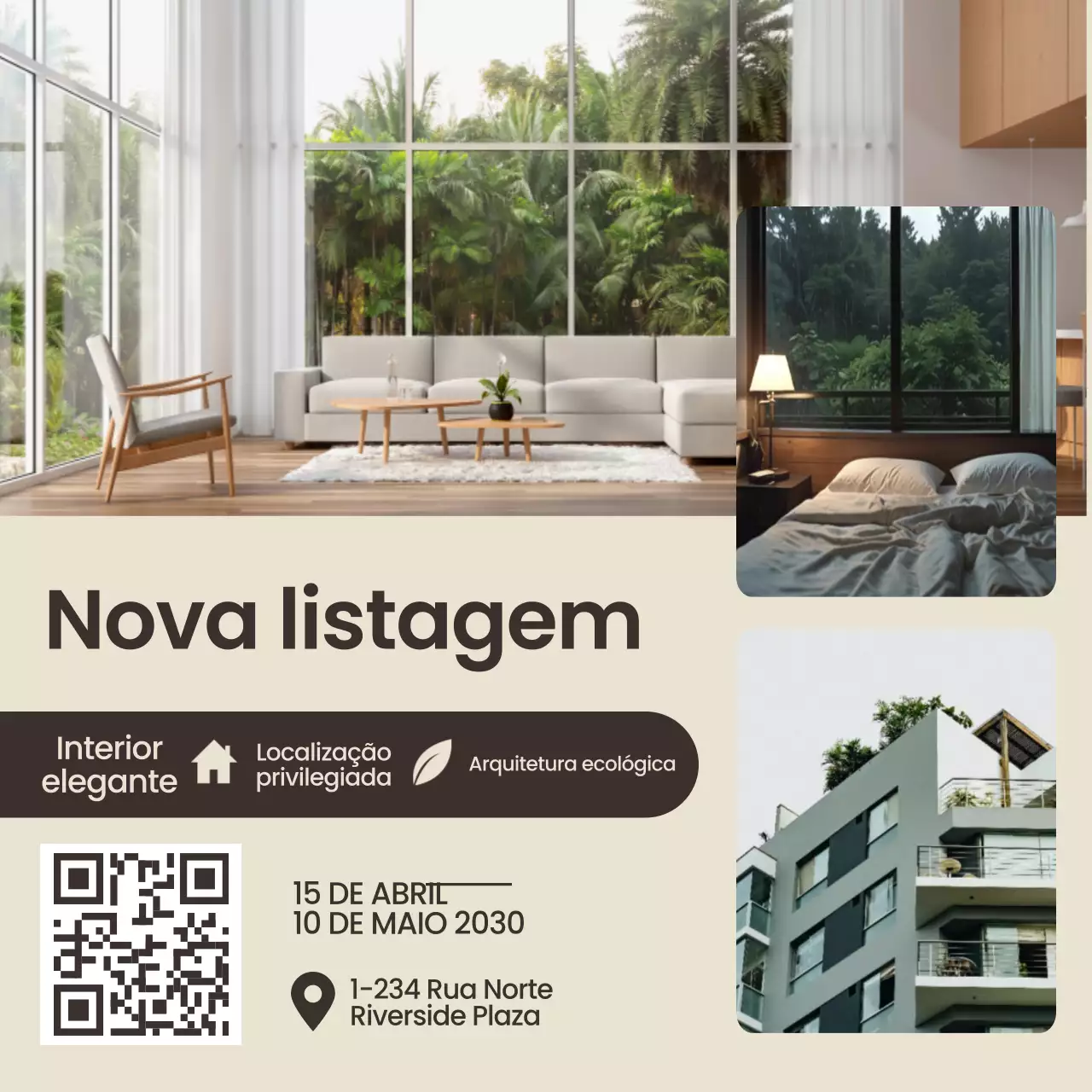 anúncio imobiliário moderno bege