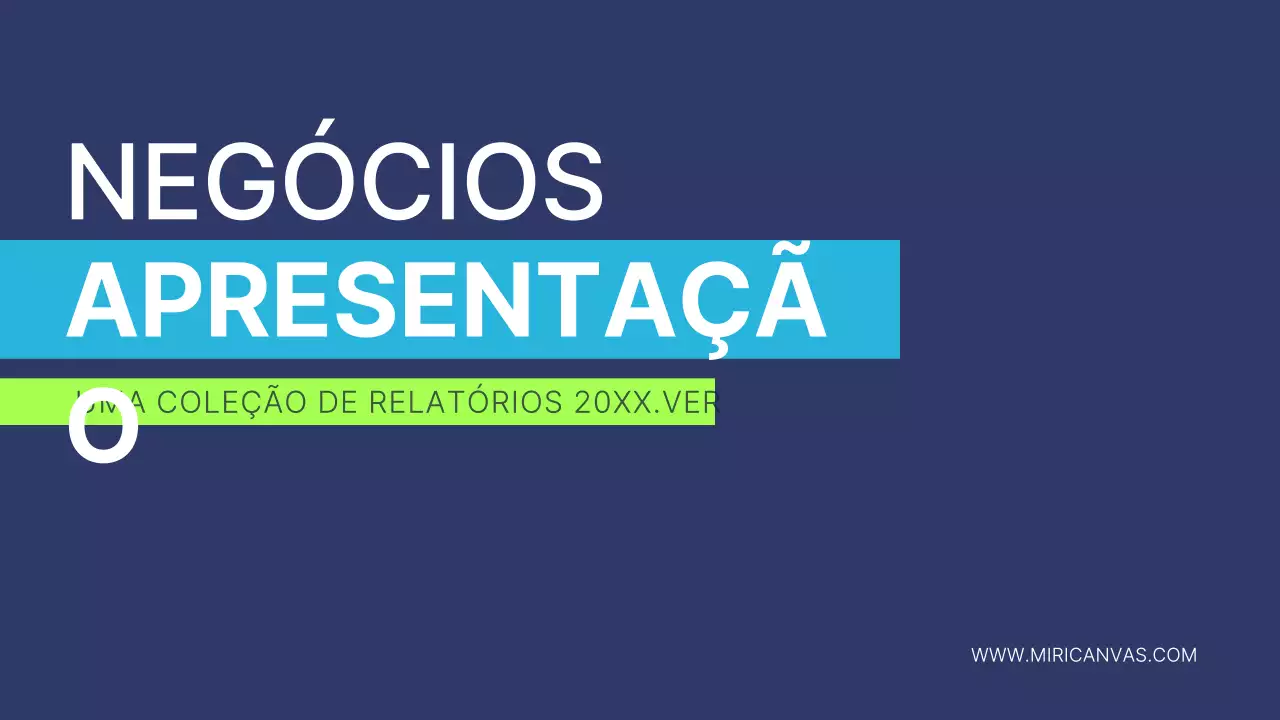 Relatório de Negócios Modernos Azul