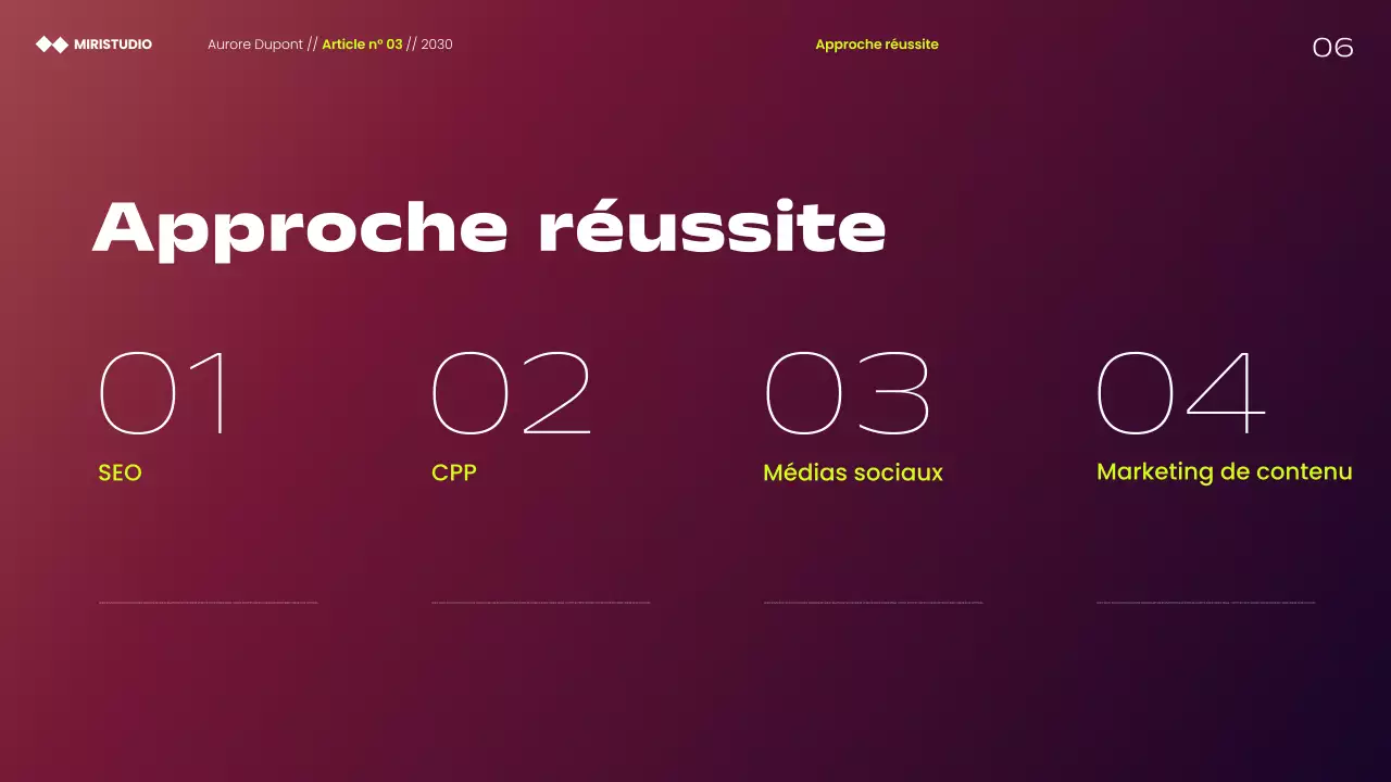 Présentation des stratégies marketing minimalistes modernes marron