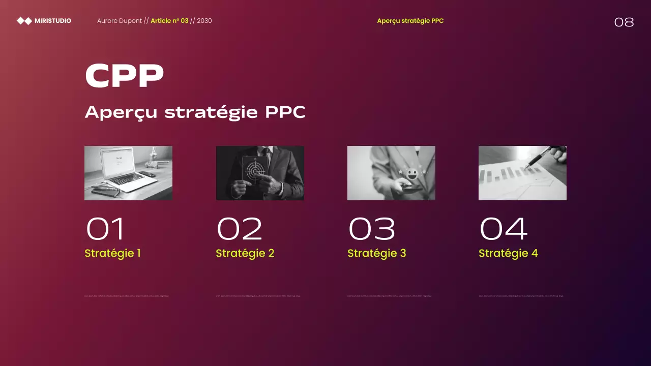 Présentation des stratégies marketing minimalistes modernes marron