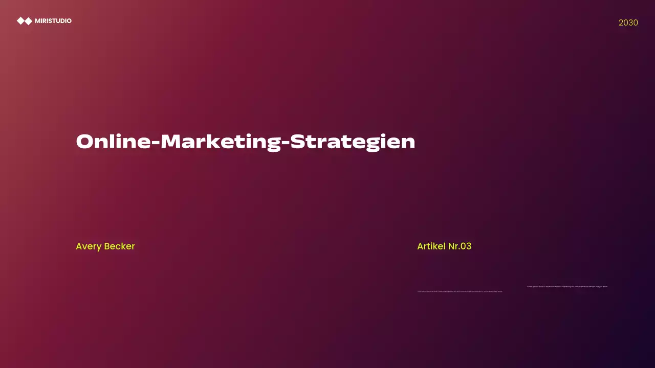 Präsentation moderner minimalistischer Marketingstrategien in Kastanienbraun