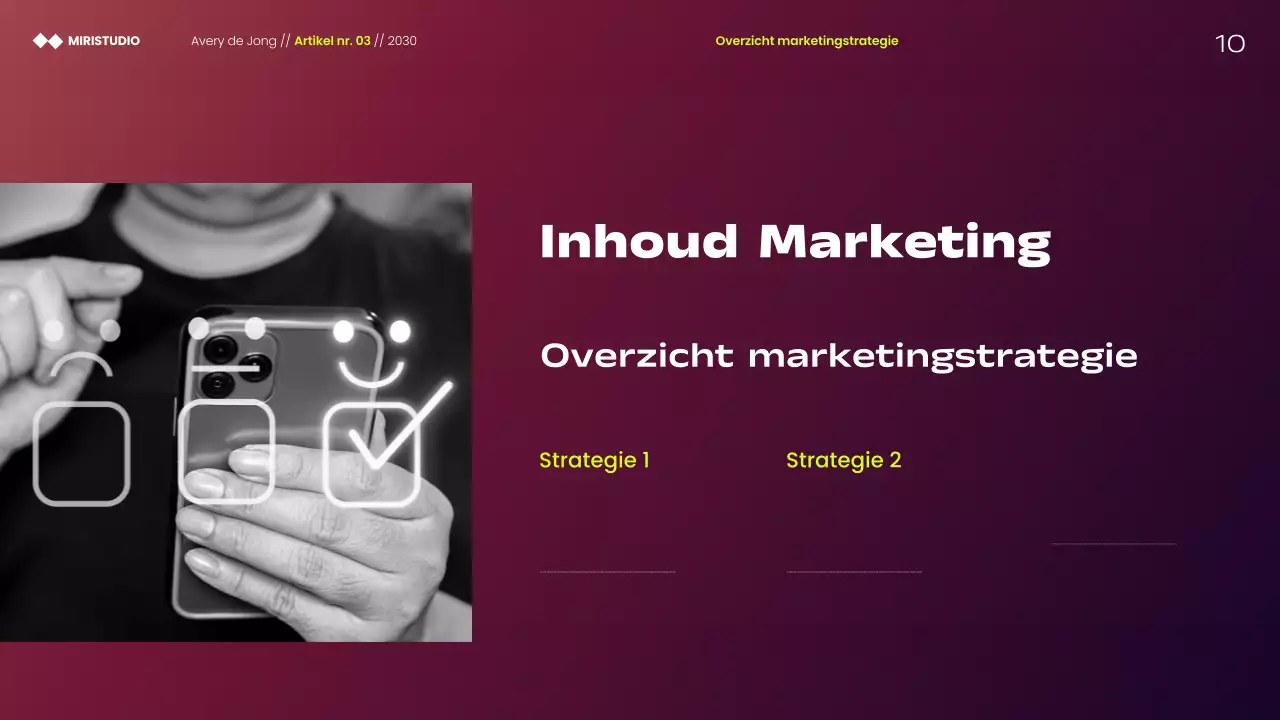 Presentatie van moderne minimalistische marketingstrategieën van Maroon