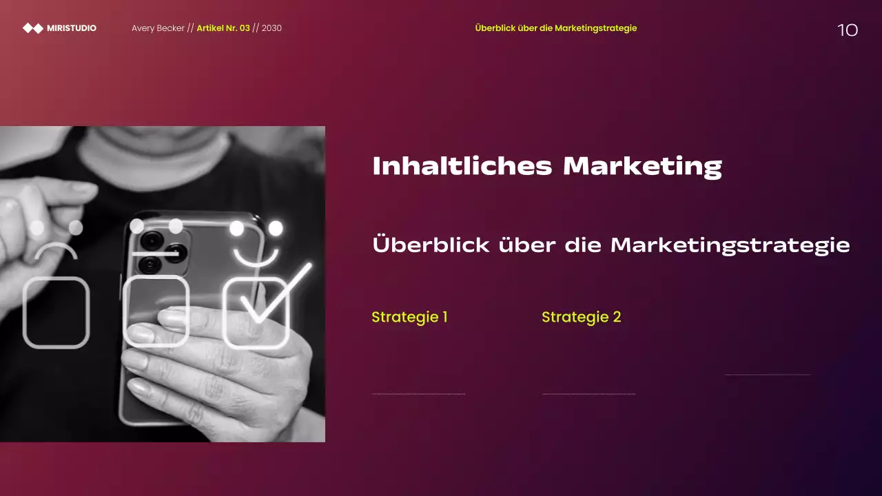 Präsentation moderner minimalistischer Marketingstrategien in Kastanienbraun